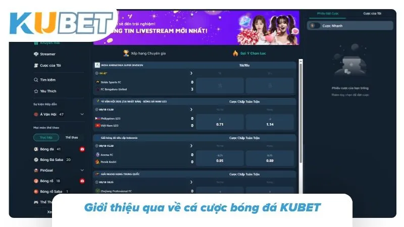 Tổng quan cách theo dõi một trận bóng đá trên KUBET