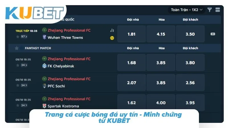 Các yếu tố dùng để kiểm chứng độ tin cậy của KUBET