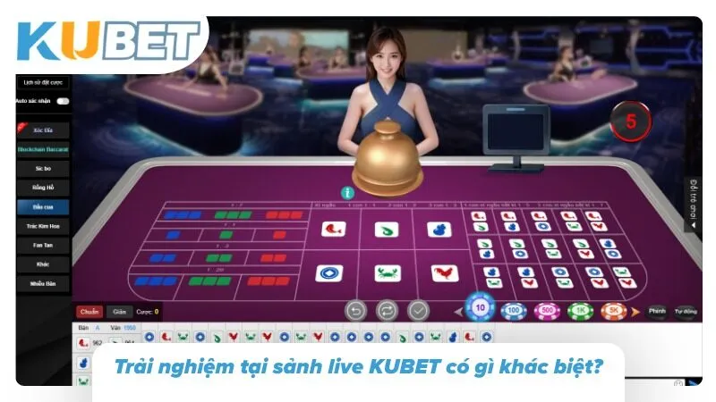 Bàn live casino với dealer xuất hiện trực tiếp