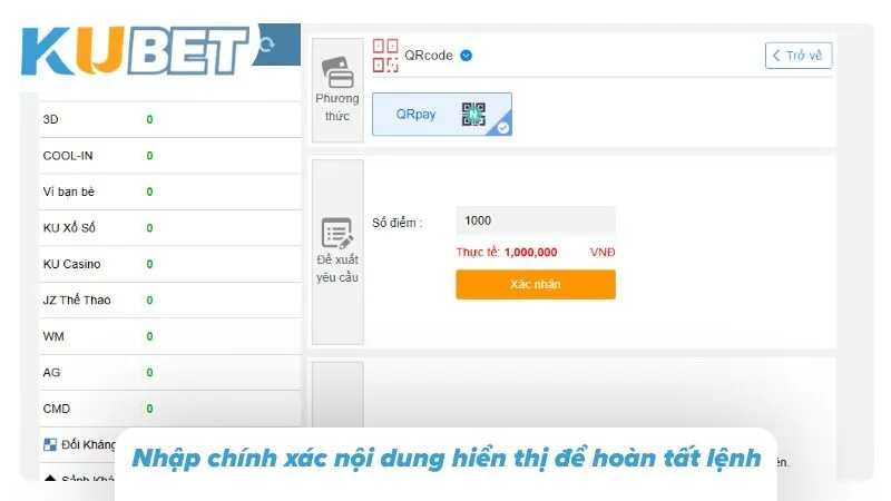 Lô Đề Online KUBET - Cách Chơi Lô Đề Tỷ Lệ 1 Ăn 99.5 Nhập chính xác nội dung hiển thị để hoàn tất lệnh