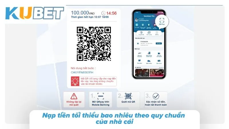 Mức nạp tối thiểu được quy định cụ thể giúp người tham gia chủ động chuẩn bị